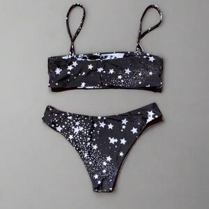 Starry Night Reversible Black Bikini Set